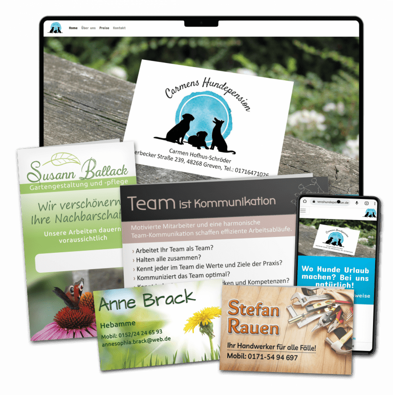 Grafikdesign – Visitenkarten, Flyer und Webdesign